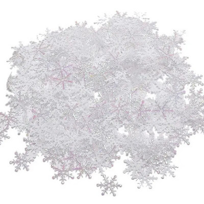 Snowflake Ornament 600PCS Όμορφες και ανθεκτικές νιφάδες χιονιού για Χριστουγεννιάτικη γιορτινή διακόσμηση πάρτι