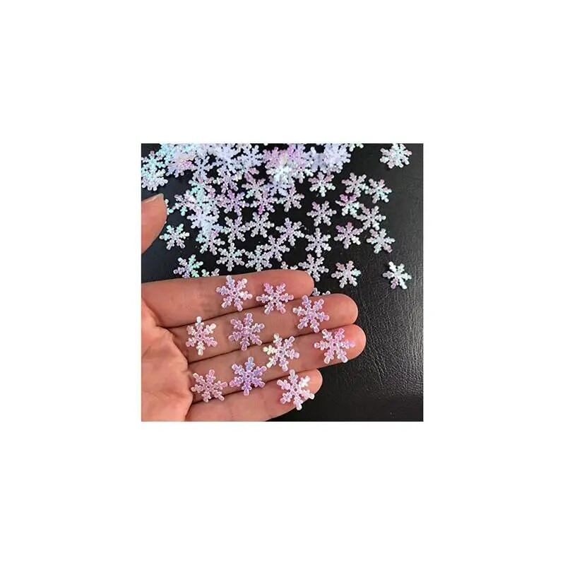 Snowflake Ornament 600PCS Όμορφες και ανθεκτικές νιφάδες χιονιού για Χριστουγεννιάτικη γιορτινή διακόσμηση πάρτι
