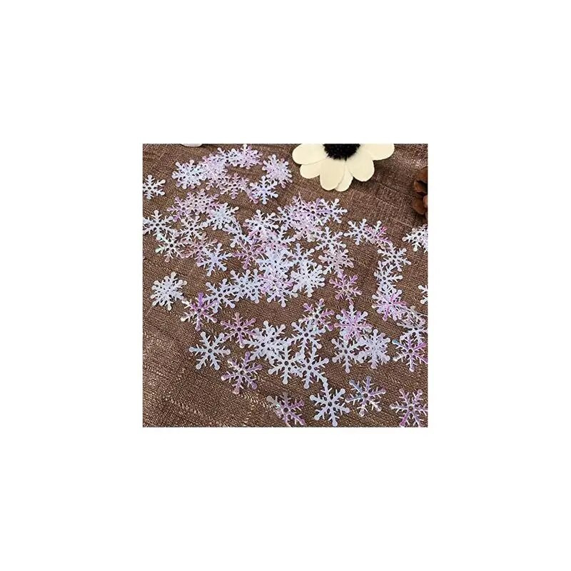 Snowflake Ornament 600PCS Όμορφες και ανθεκτικές νιφάδες χιονιού για Χριστουγεννιάτικη γιορτινή διακόσμηση πάρτι