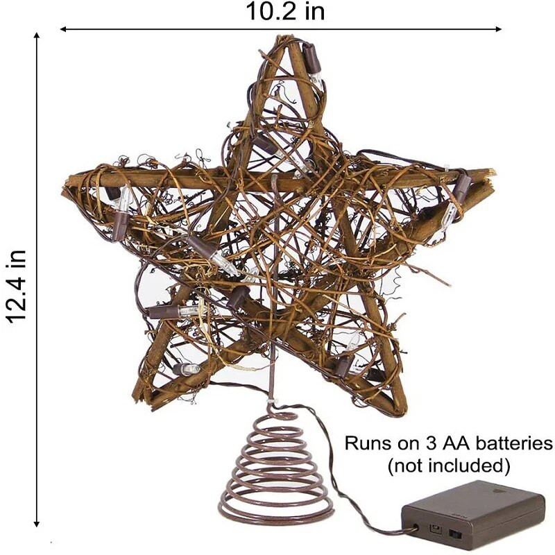 Χριστουγεννιάτικο δέντρο Top Rattan Star με Led Χριστουγεννιάτικα Διακοσμητικά για το Σπίτι Χριστουγεννιάτικα Δέντρα Στολίδια Navidad Πρωτοχρονιά 2023 Noel