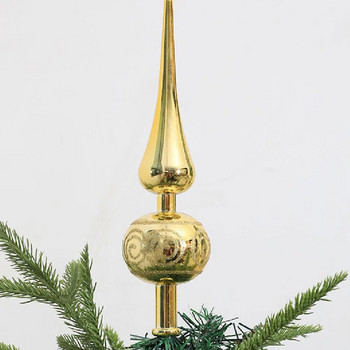 Χριστουγεννιάτικο δέντρο Gourd Topper Χαρούμενα Χριστουγεννιάτικα Διακόσμηση Glittered Tree-top για Χριστουγεννιάτικο Δέντρο Στολίδι Εσωτερικού Εξωτερικού σπιτιού