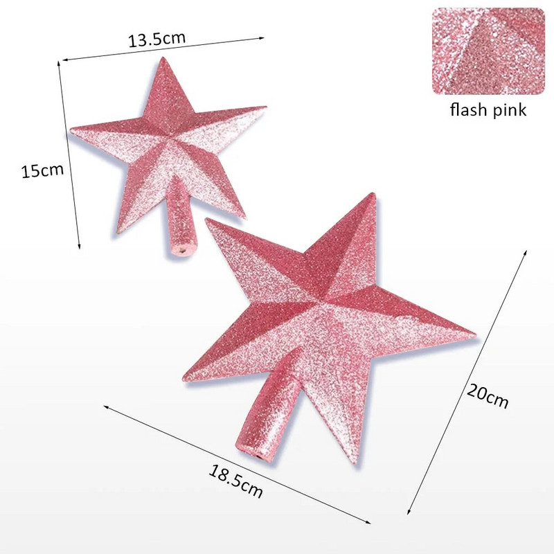 Χριστουγεννιάτικο δέντρο 15 εκ. Τοπ Sparkle Star Glittering Κρεμαστό Στολίδι για το Χριστουγεννιάτικο Δέντρο Στολίδι για το σπίτι (ροζ)