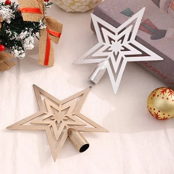Στολίδι για χριστουγεννιάτικο δέντρο με λάμψη με χρυσό αστέρι DIY για πάρτι εσωτερικού και εξωτερικού χώρου, αδιάβροχη διακόσμηση