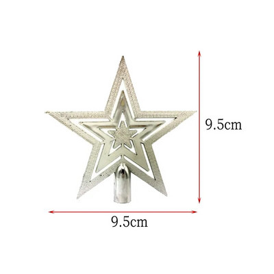 Στολίδι για χριστουγεννιάτικο δέντρο με λάμψη με χρυσό αστέρι DIY για πάρτι εσωτερικού και εξωτερικού χώρου, αδιάβροχη διακόσμηση