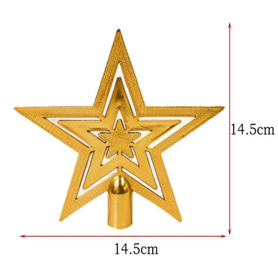 Στολίδι για χριστουγεννιάτικο δέντρο με λάμψη με χρυσό αστέρι DIY για πάρτι εσωτερικού και εξωτερικού χώρου, αδιάβροχη διακόσμηση