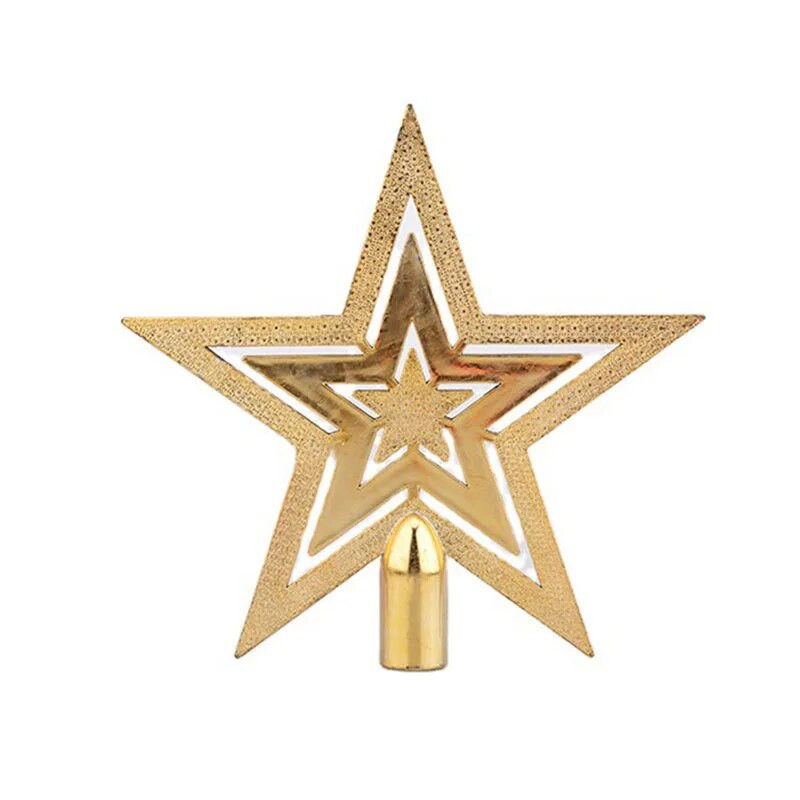 Στολίδι για χριστουγεννιάτικο δέντρο με λάμψη με χρυσό αστέρι DIY για πάρτι εσωτερικού και εξωτερικού χώρου, αδιάβροχη διακόσμηση