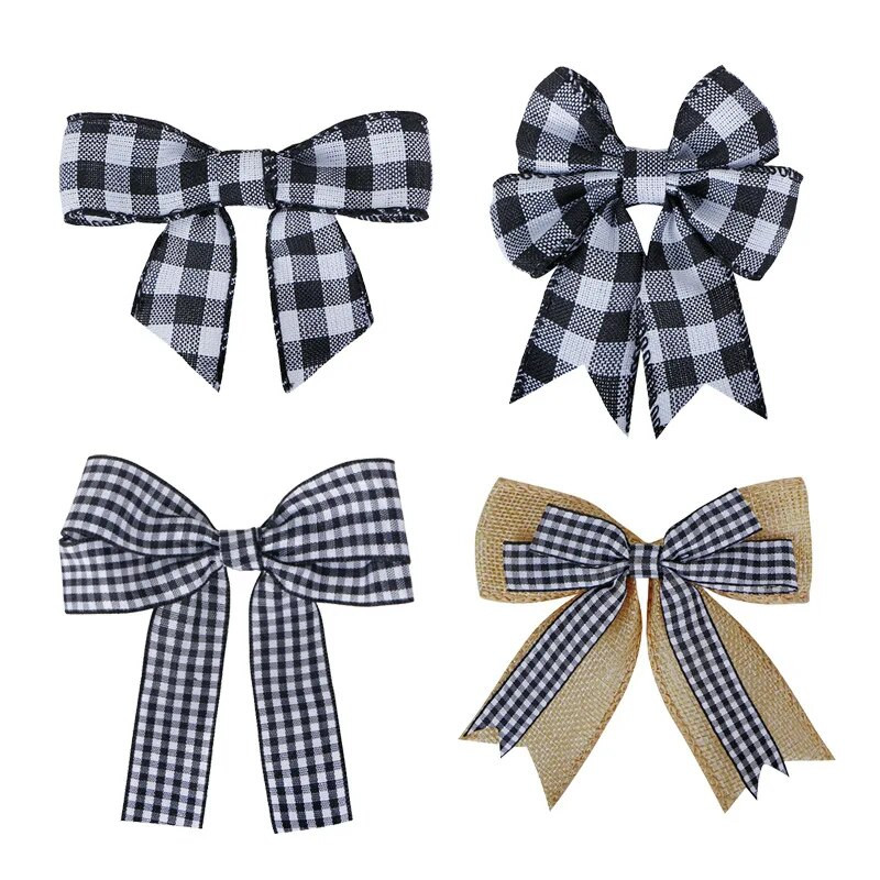 Lina rūtaini Ziemassvētku eglīšu rotāšanas banti amatniecībai Roku darināti banti Ziemassvētku vītnes vainagu logu dekori matu bantītes dāvanu bantes