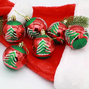 6 τμχ 6 εκατοστά χριστουγεννιάτικο δέντρο μπάλα κουκκίδα Snowflake ριγέ Κόκκινη κρεμαστό μπάλα για Diy Χριστουγεννιάτικο Δέντρο Εορταστική διακόσμηση πάρτι προμήθειες