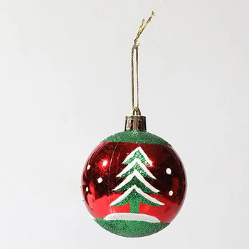 6 τμχ 6 εκατοστά χριστουγεννιάτικο δέντρο μπάλα κουκκίδα Snowflake ριγέ Κόκκινη κρεμαστό μπάλα για Diy Χριστουγεννιάτικο Δέντρο Εορταστική διακόσμηση πάρτι προμήθειες