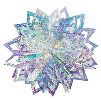 Νέον φιλμ 3D Snowflakes Χριστουγεννιάτικα στολίδια για στολίδια σπιτιού Navidad Tree Fake γιρλάντες χιονιού Winter Frozen Party Supplies