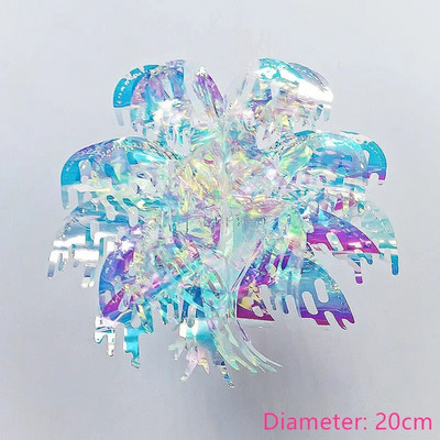 Νέον φιλμ 3D Snowflakes Χριστουγεννιάτικα στολίδια για στολίδια σπιτιού Navidad Tree Fake γιρλάντες χιονιού Winter Frozen Party Supplies