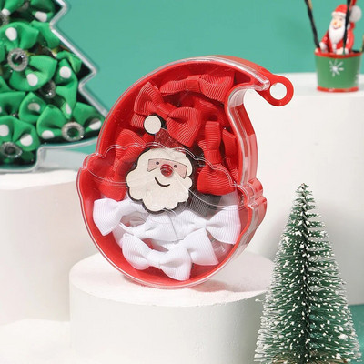 22 kom/kutija Kutija za božićne darove Dječje mašne Set dodataka za kosu za djevojčice Slatke kopče za kosu iz crtića Dječja ručno izrađena pokrivala za glavu