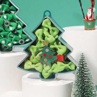 22 kom/kutija Kutija za božićne darove Dječje mašne Set dodataka za kosu za djevojčice Slatke kopče za kosu iz crtića Dječja ručno izrađena pokrivala za glavu