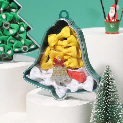 22 kom/kutija Kutija za božićne darove Dječje mašne Set dodataka za kosu za djevojčice Slatke kopče za kosu iz crtića Dječja ručno izrađena pokrivala za glavu