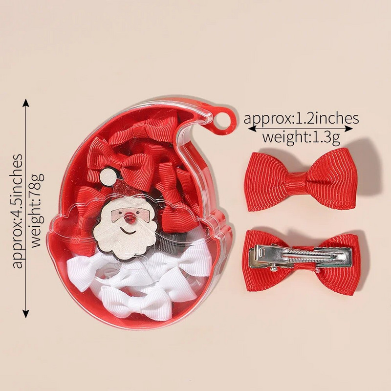 22 kom/kutija Kutija za božićne darove Dječje mašne Set dodataka za kosu za djevojčice Slatke kopče za kosu iz crtića Dječja ručno izrađena pokrivala za glavu