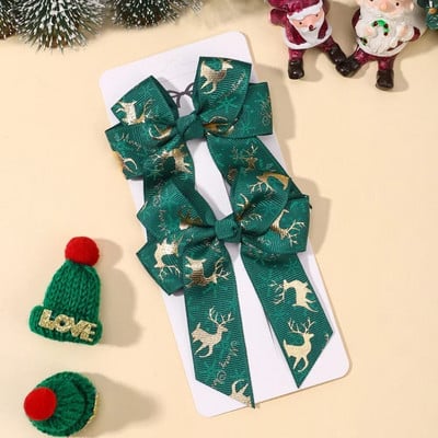2Pcs/Lot Božićni ukrasi Mašne za kosu Štipaljke za novogodišnje zabave Dječje Pokrivala Dodaci za kosu Poklon Veleprodaja