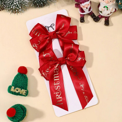 2Pcs/Lot Božićni ukrasi Mašne za kosu Štipaljke za novogodišnje zabave Dječje Pokrivala Dodaci za kosu Poklon Veleprodaja