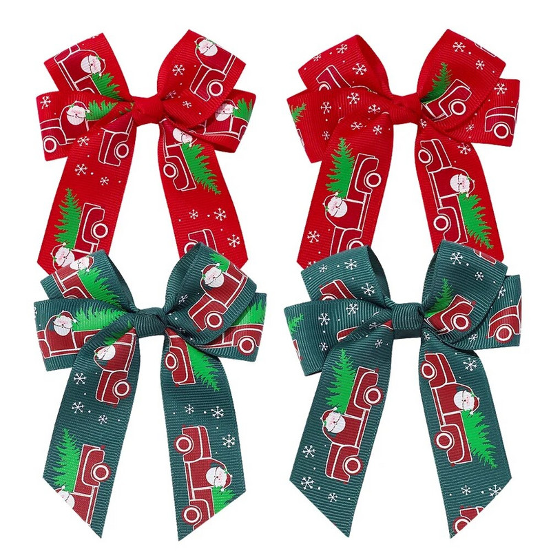 2Pcs/Lot Božićni ukrasi Mašne za kosu Štipaljke za novogodišnje zabave Dječje Pokrivala Dodaci za kosu Poklon Veleprodaja