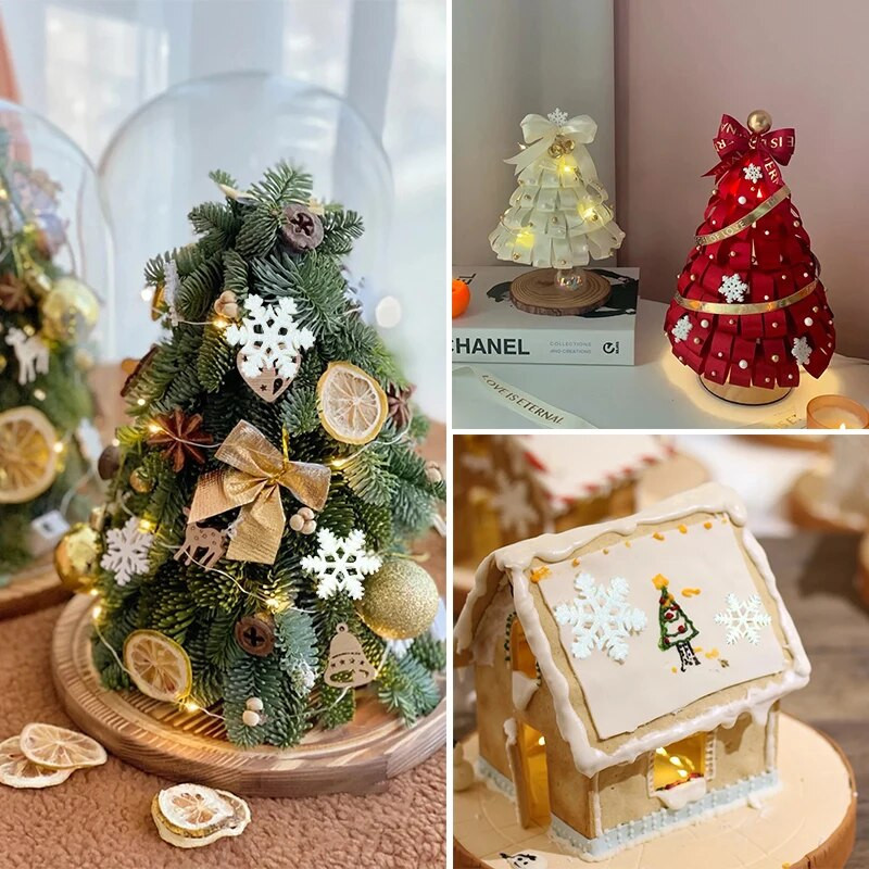20 komada bijelih svjetlucavih božićnih ukrasa u obliku pahuljica DIY pahuljica za izradu spomenara za kućnu novogodišnju dekoraciju božićnog drvca Navidad