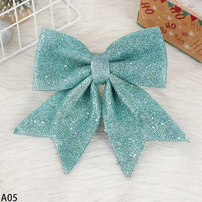 Velike crveno zlatne svjetlucave rukotvorine mašne Božićne vrpce Mašne viseće mašne Ukrasi za božićno drvce Božićna zabava Dekoracija doma