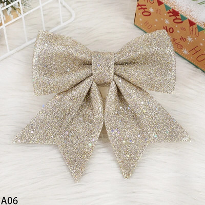 Velike crveno zlatne svjetlucave rukotvorine mašne Božićne vrpce Mašne viseće mašne Ukrasi za božićno drvce Božićna zabava Dekoracija doma