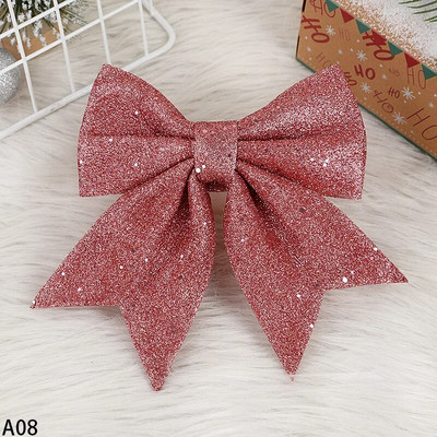 Velike crveno zlatne svjetlucave rukotvorine mašne Božićne vrpce Mašne viseće mašne Ukrasi za božićno drvce Božićna zabava Dekoracija doma