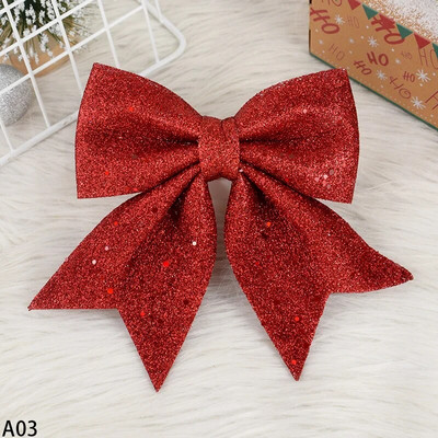 Velike crveno zlatne svjetlucave rukotvorine mašne Božićne vrpce Mašne viseće mašne Ukrasi za božićno drvce Božićna zabava Dekoracija doma