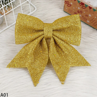 Velike crveno zlatne svjetlucave rukotvorine mašne Božićne vrpce Mašne viseće mašne Ukrasi za božićno drvce Božićna zabava Dekoracija doma