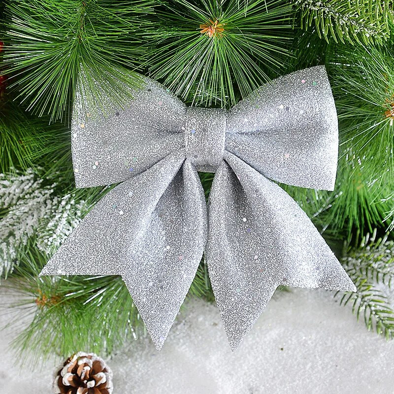 Velike crveno zlatne svjetlucave rukotvorine mašne Božićne vrpce Mašne viseće mašne Ukrasi za božićno drvce Božićna zabava Dekoracija doma