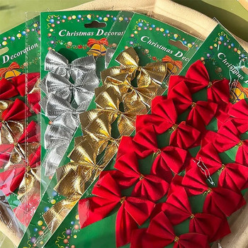 Χριστουγεννιάτικα στολίδια με φιόγκους Χριστουγεννιάτικα στολίδια κρεμαστό κόσμημα για διακόσμηση σπιτιού Navidad Πρωτοχρονιάτικο πάρτι DIY Δώρα Προμήθειες