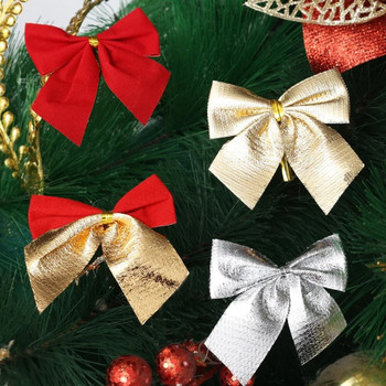 Весела Коледа Декорации с лък Коледно дърво Bowknot Висулка Орнаменти за домашен декор Navidad Новогодишно парти Направи си сам Подаръци Консумативи