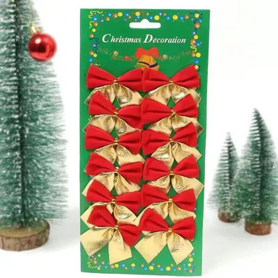 Χριστουγεννιάτικα στολίδια με φιόγκους Χριστουγεννιάτικα στολίδια κρεμαστό κόσμημα για διακόσμηση σπιτιού Navidad Πρωτοχρονιάτικο πάρτι DIY Δώρα Προμήθειες