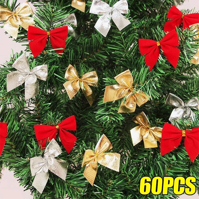 Χριστουγεννιάτικα στολίδια με φιόγκους Χριστουγεννιάτικα στολίδια κρεμαστό κόσμημα για διακόσμηση σπιτιού Navidad Πρωτοχρονιάτικο πάρτι DIY Δώρα Προμήθειες