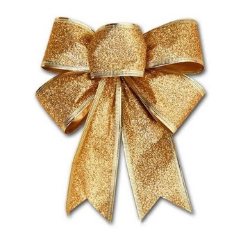 Νέος κόμπος φιόγκος Snowflake Bow Knot Διακόσμηση Χριστουγεννιάτικου δέντρου Γιορτινή ατμόσφαιρα Μεγάλο χρυσό περίγραμμα Φιόγκος κόμπος δώρου