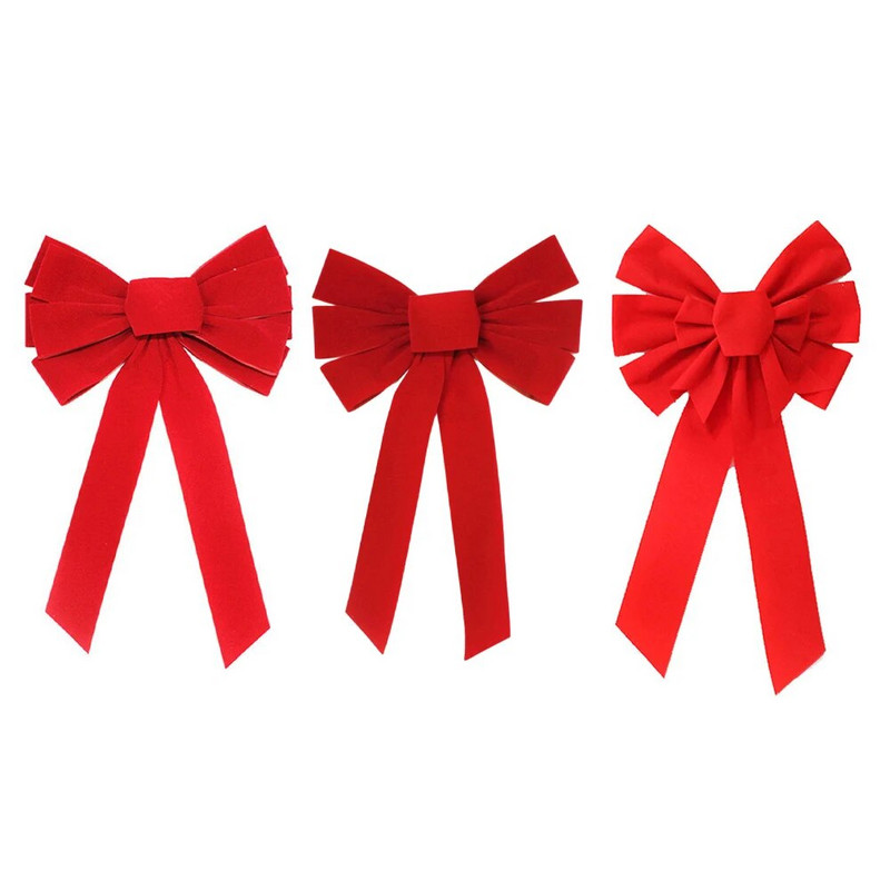 2gab gara Ziemassvētku tauriņa sarkana ganāmpulka lente Ziemassvētku eglīšu bantīšu rotājums tauriņš Liels tauriņš Ziemassvētku rotājumi mājām