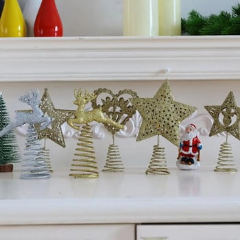 Χριστουγεννιάτικο Δέντρο Κορυφή Glitter Star Χριστουγεννιάτικη διακόσμηση Χριστουγεννιάτικη διακόσμηση Χριστουγεννιάτικου δέντρου με πεντάκτινο αστέρι/άλκες