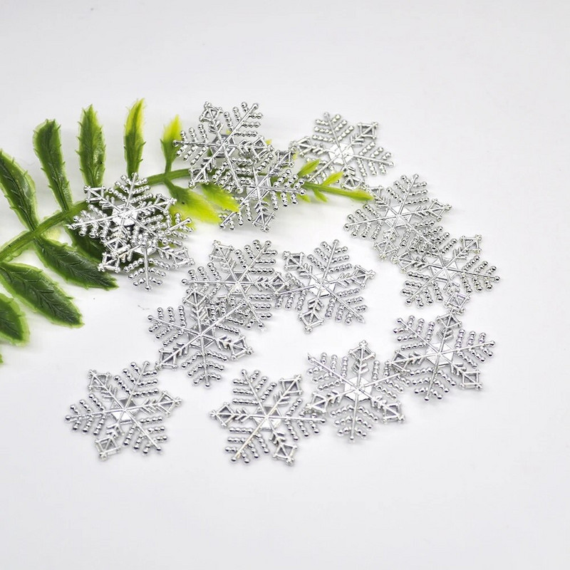 36Gb plastmasas zelta sudraba mirdzošs pulveris sniegpārsla Ziemassvētku rotājumi kulons Ziemassvētku eglīte dekoratīva piekārta sniegpārsla