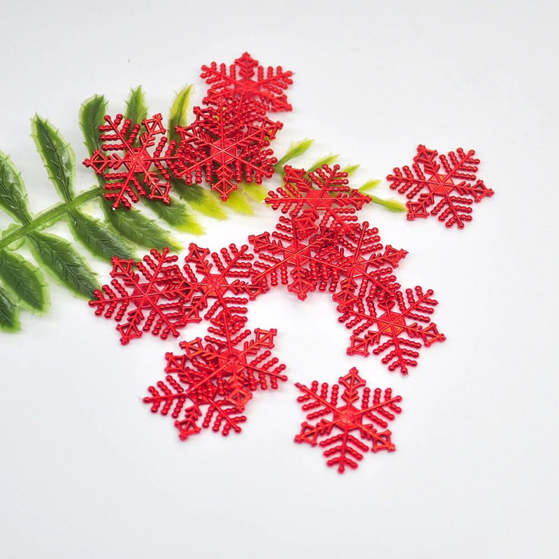 36Gb plastmasas zelta sudraba mirdzošs pulveris sniegpārsla Ziemassvētku rotājumi kulons Ziemassvētku eglīte dekoratīva piekārta sniegpārsla