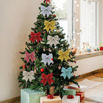 Големи лъкове Орнаменти за коледно дърво Блестящи занаяти Висулки с панделки Коледна украса Коледен венец Гирлянди Подаръци Опаковка за подаръци