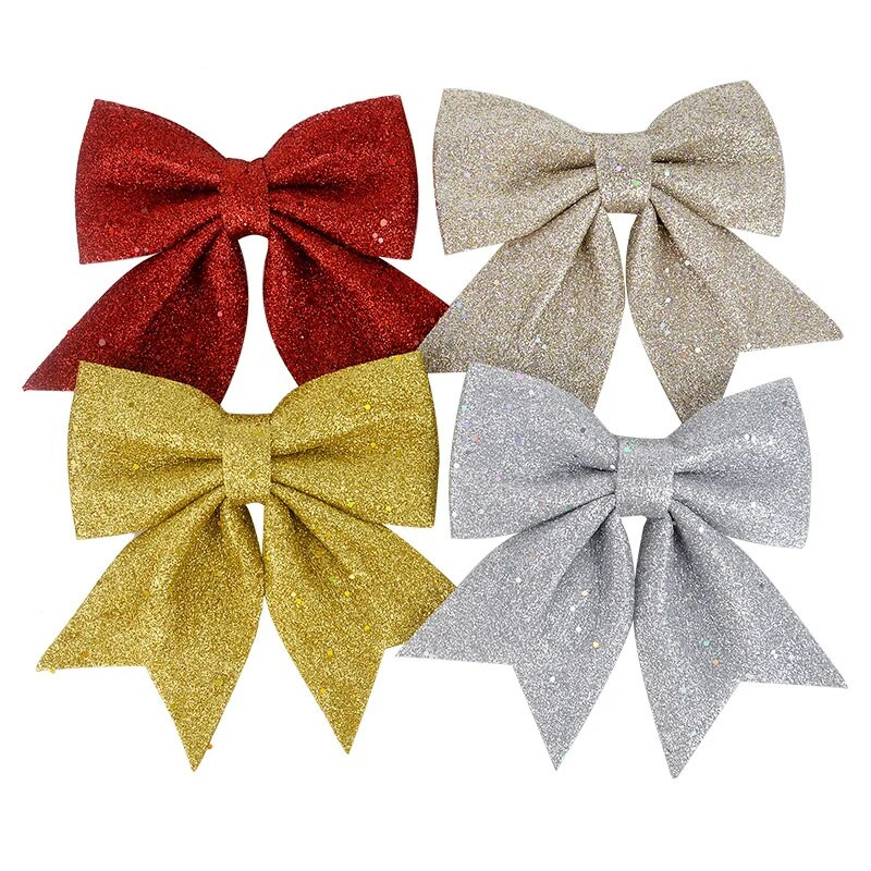 Μεγάλοι φιόγκοι Χριστουγεννιάτικα στολίδια για χριστουγεννιάτικο δέντρο Glitter Craft Μενταγιόν Bowknot Χριστουγεννιάτικα στολίδια Χριστουγεννιάτικα στεφάνι γιρλάντα Δώρα δώρο