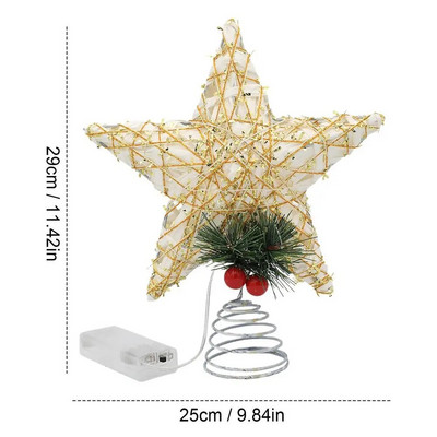 Božićno drvce Zvjezdano svjetlo božićnog drvca Sjajno zvjezdano svjetlo s ukrasom na vrhu božićnog drvca od kovanog željeza Božićni pribor