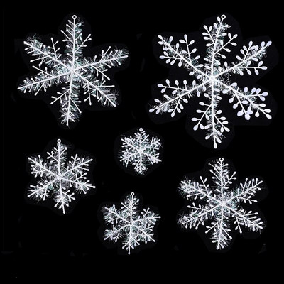 Balta mākslīgā sniegpārsla Ziemassvētku rotājumi Ziemassvētku eglītes kulonu rotājumi mājas dekorēšanai Navidad Jaungada ballītes piederumi