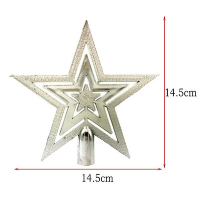 Vrh božićnog drvca Zlatna zvijezda Pentagram Ukras na krošnji Klasično Božićno vjenčanje Nova godina DIY ukrasi za zabavu za kućni ured