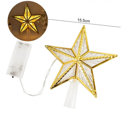 20/15 cm božićno drvce Zvjezdica na vrhu LED svjetla Navidad Petokraka zvijezda Lampa Privjesci Božićni ukrasi za dom Nova godina 2023 Noel
