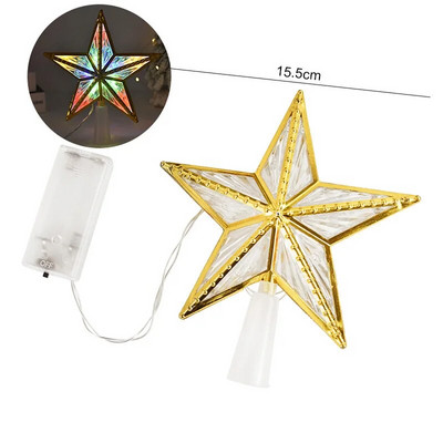 20/15 cm božićno drvce Zvjezdica na vrhu LED svjetla Navidad Petokraka zvijezda Lampa Privjesci Božićni ukrasi za dom Nova godina 2023 Noel