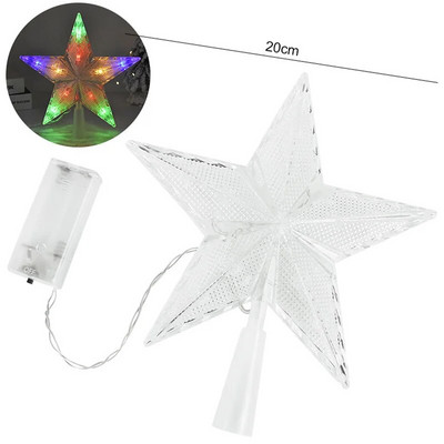 20/15 cm božićno drvce Zvjezdica na vrhu LED svjetla Navidad Petokraka zvijezda Lampa Privjesci Božićni ukrasi za dom Nova godina 2023 Noel