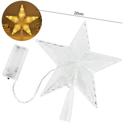 20/15 cm božićno drvce Zvjezdica na vrhu LED svjetla Navidad Petokraka zvijezda Lampa Privjesci Božićni ukrasi za dom Nova godina 2023 Noel