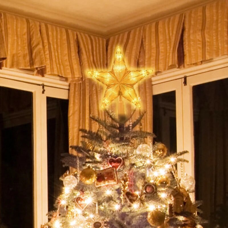 20/15 cm božićno drvce Zvjezdica na vrhu LED svjetla Navidad Petokraka zvijezda Lampa Privjesci Božićni ukrasi za dom Nova godina 2023 Noel