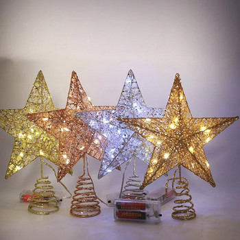 25/20cm Star Light Glowing Tree Topper Decor Διακοσμητικό LED στολίδι Χριστουγεννιάτικο δέντρο Χριστουγεννιάτικα στολίδια 2023 Navidad Πρωτοχρονιάτικο δώρο