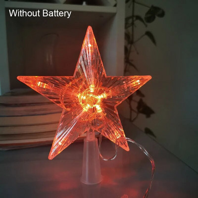 Ziemassvētku zvaigznes LED gaisma 15 cm koku galotņu rotājumi Piecstaru zvaigžņu rotājumi Mājas Ģimenes Ziemassvētku eglīšu galotnes Ziemassvētki 2023